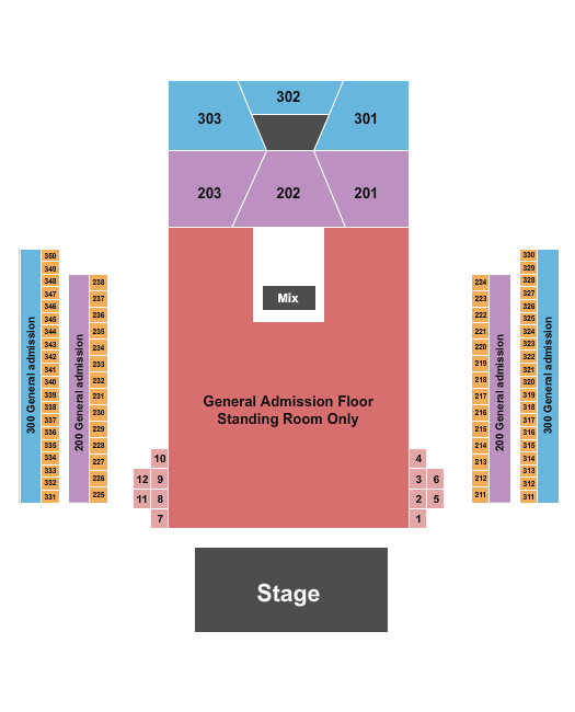 713 Music Hall seating chart
