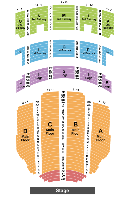 Adler Theatre seating chart