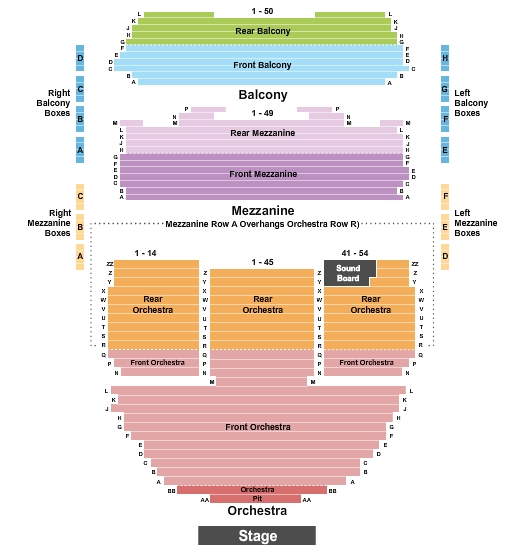 Ahmanson Theatre seating chart