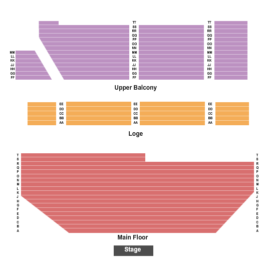 Alberta Bair Theater seating chart