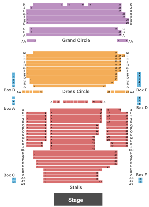 Aldwych Theatre seating chart