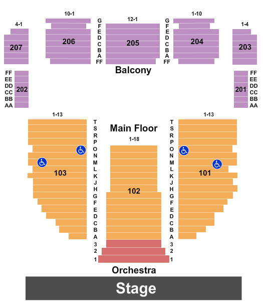 Arcada Theatre seating chart
