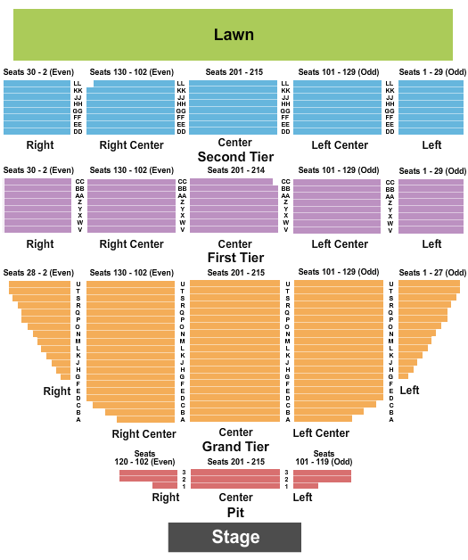 Artpark Mainstage seating chart