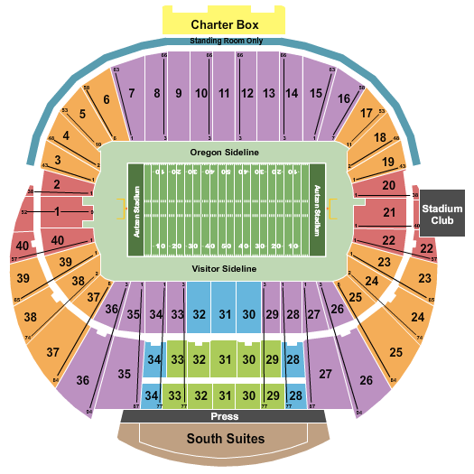 Autzen Stadium seating chart