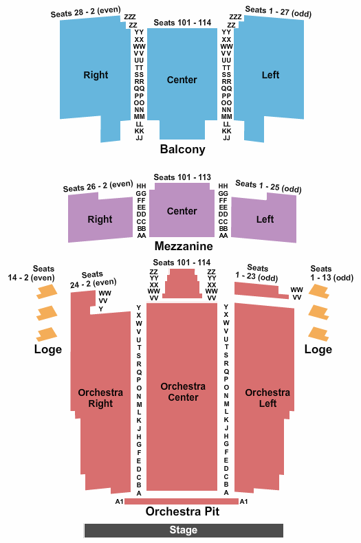 Barbara B Mann Performing Arts Hall seating chart