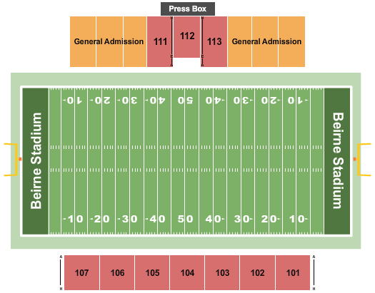Beirne Stadium seating chart
