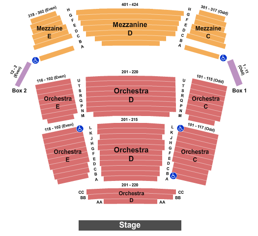 Belding Theater at Bushnell Theatre seating chart