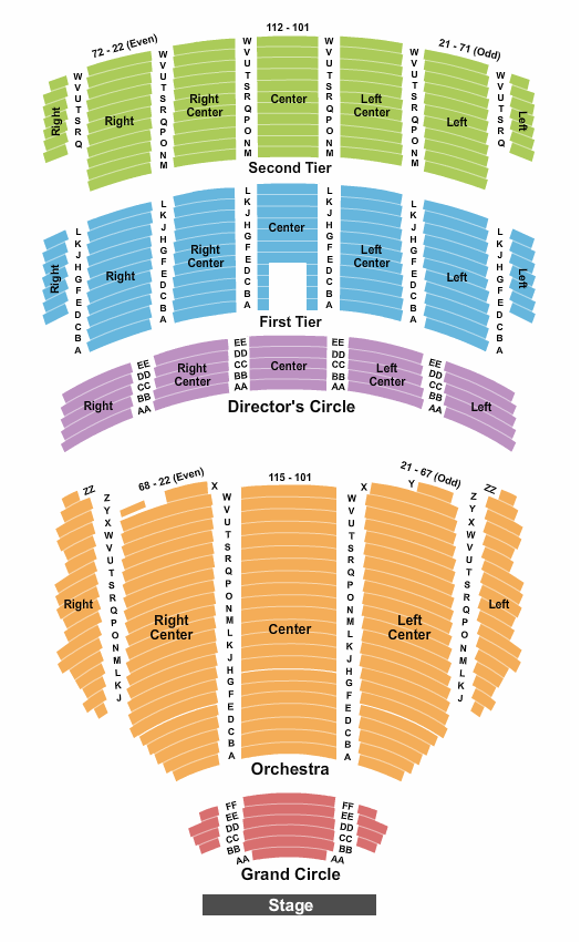 Benedum Center seating chart
