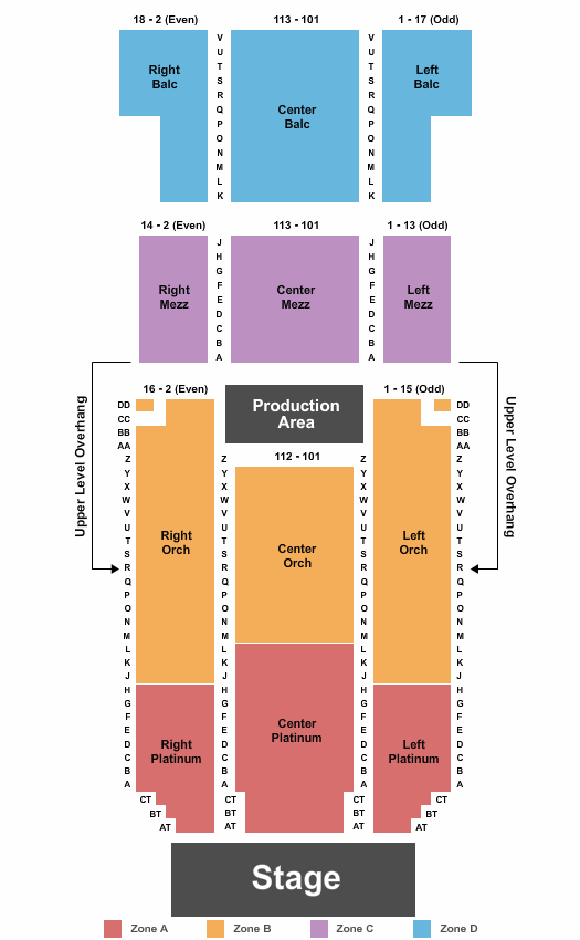 Bergen Performing Arts Center seating chart