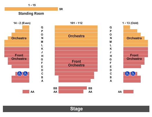 Berlind Theatre - McCarter Theatre Center seating chart