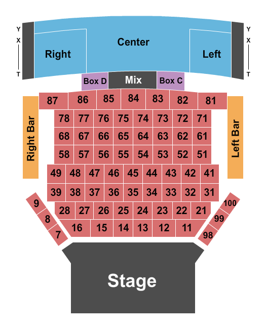 Bethesda Theatre seating chart