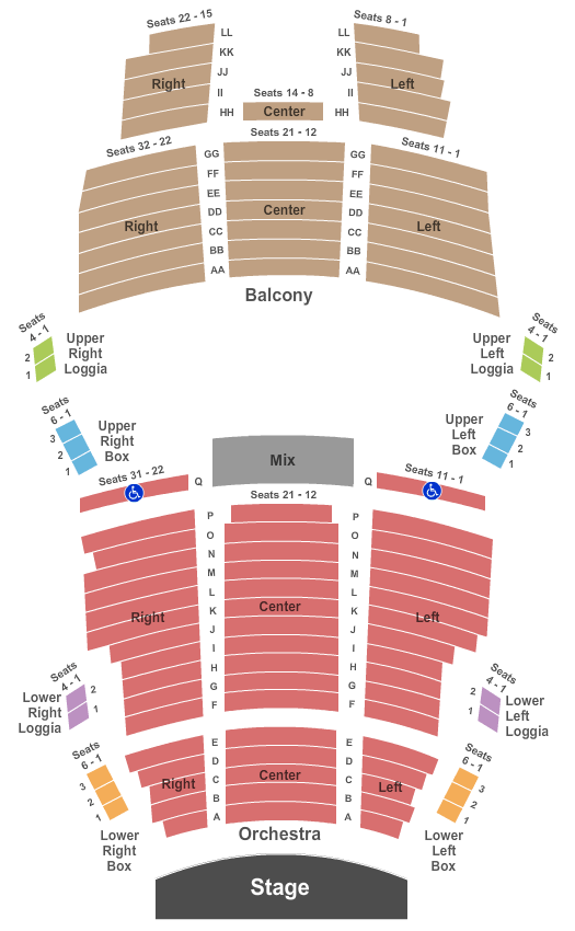 Bijou Theatre - TN seating chart