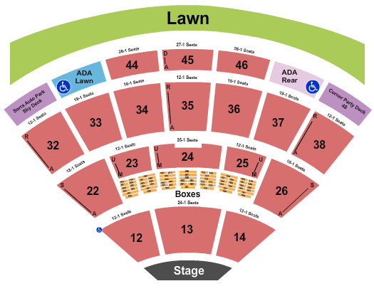 Blossom Music Center seating chart