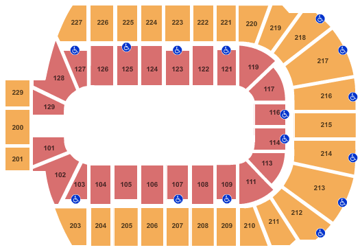 Blue Cross Arena seating chart