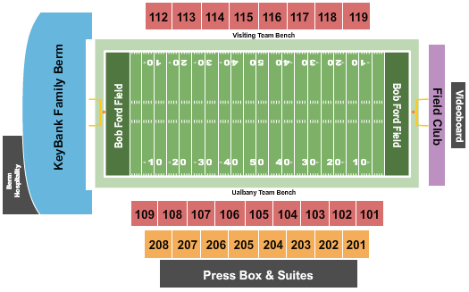 Bob Ford Field seating chart