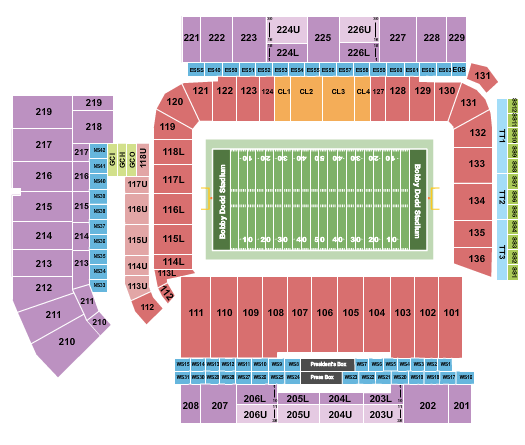 Bobby Dodd Stadium seating chart