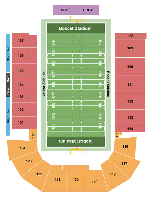 Bobcat Stadium - MSU seating chart