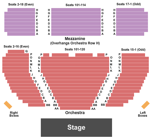 Booth Theatre seating chart