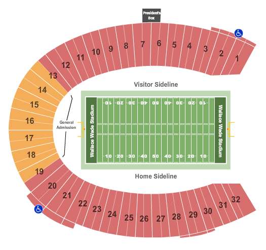 Brooks Field At Wallace Wade Stadium seating chart