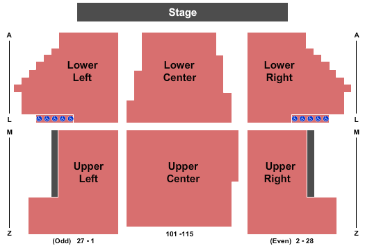 Buffalo State Performing Arts Center seating chart