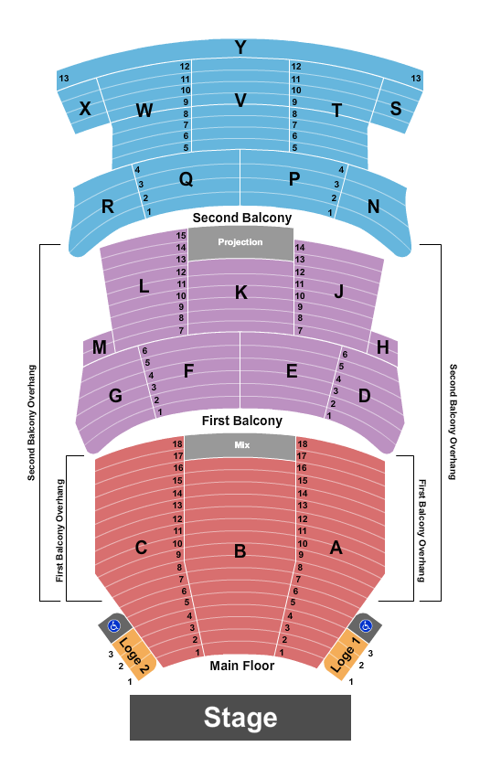 Burton Cummings Theatre seating chart