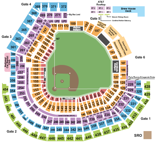 Busch Stadium seating chart