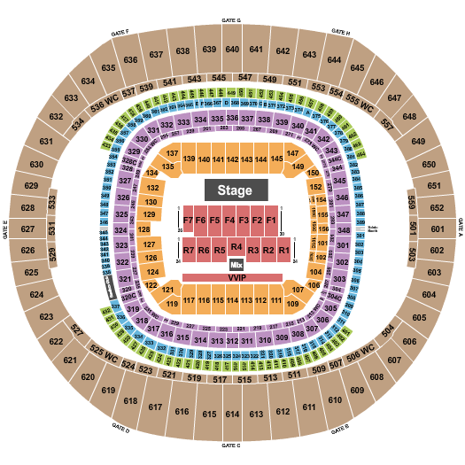 Caesars Superdome seating chart