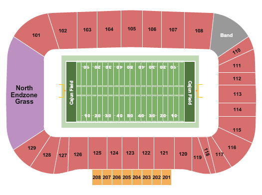 Cajun Field at Our Lady of Lourdes Stadium seating chart