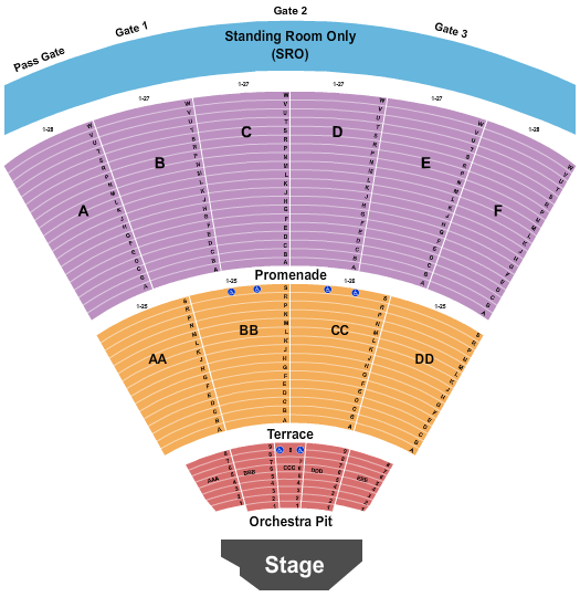 Cal Coast Credit Union Open Air Theatre seating chart