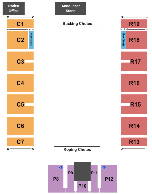 Caldwell Night Rodeo Grounds seating chart