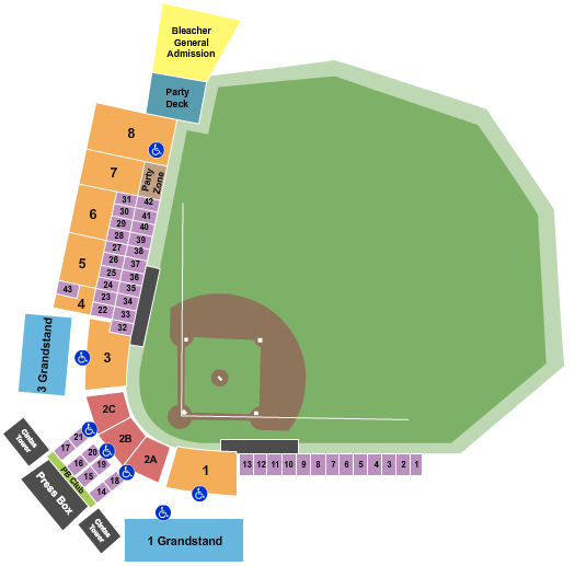 Calfee Park seating chart