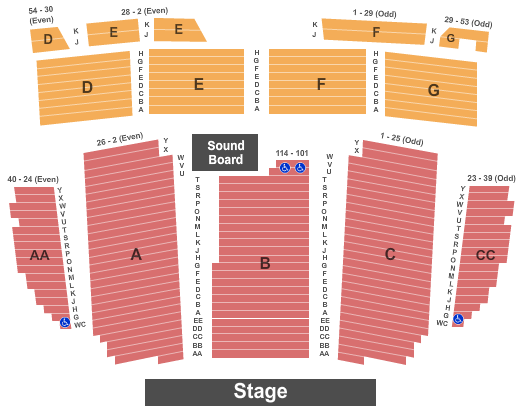 California Theatre Of The Performing Arts seating chart