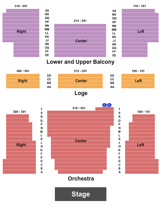 Cascade Theatre seating chart