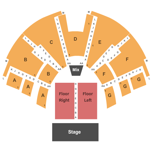 Center Stage Theatre seating chart