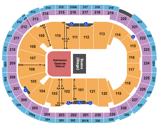 Centre Videotron seating chart
