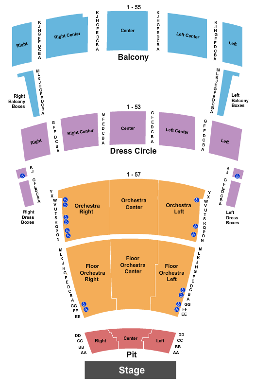 Chrysler Hall seating chart