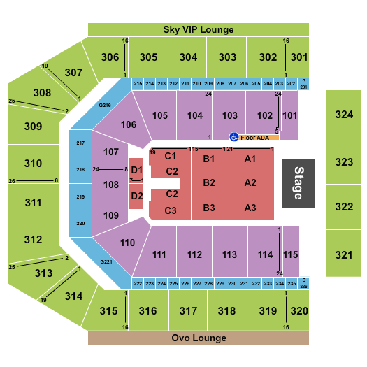 Co-Op Live seating chart