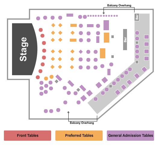 Cobb's Comedy Club seating chart