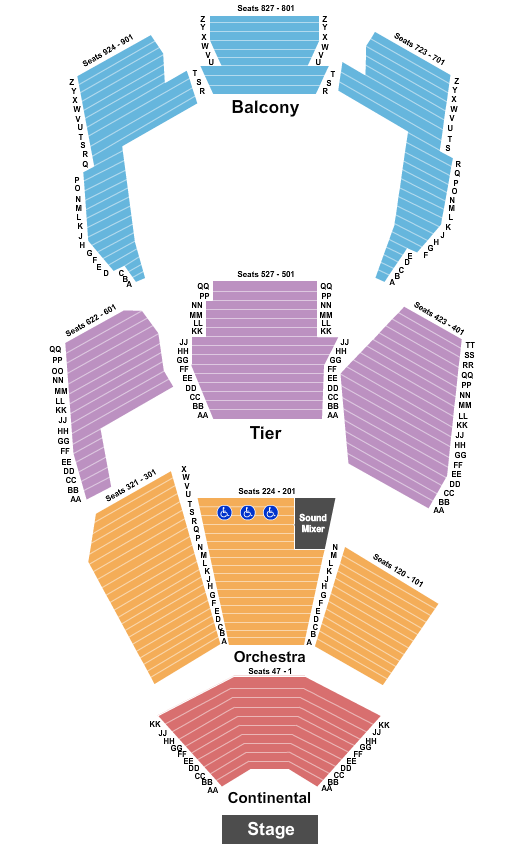 Concert Hall at the BJCC seating chart