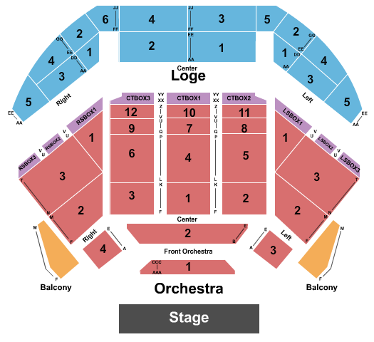 Concert Hall At Tilles Center for the Performing Arts seating chart