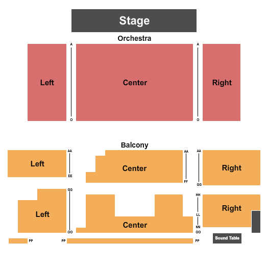 Crighton Theatre seating chart