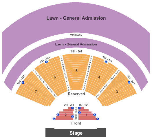 Cuthbert Amphitheater seating chart