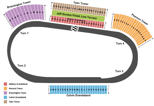 Darlington Raceway seating chart