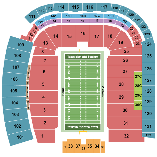 Darrell K. Royal - Texas Memorial Stadium seating chart
