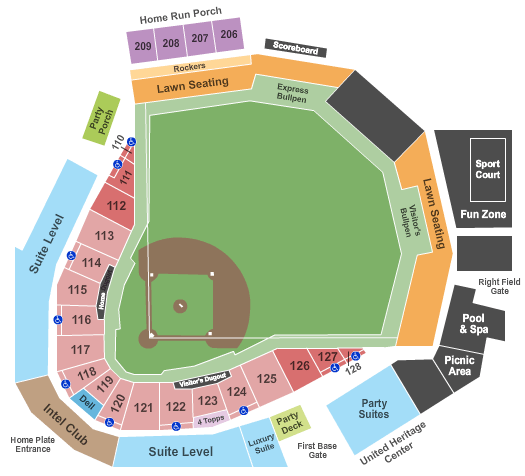 Dell Diamond seating chart