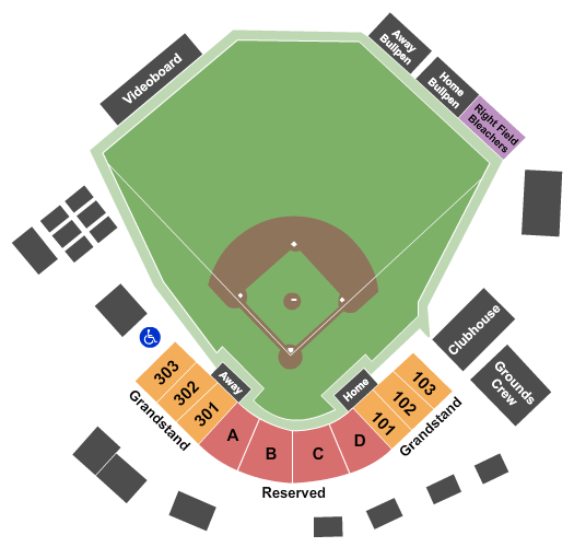 Delta Dental Diamond at Centennial Field seating chart