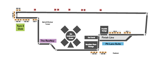 Downtown Detroit Street Circuit seating chart