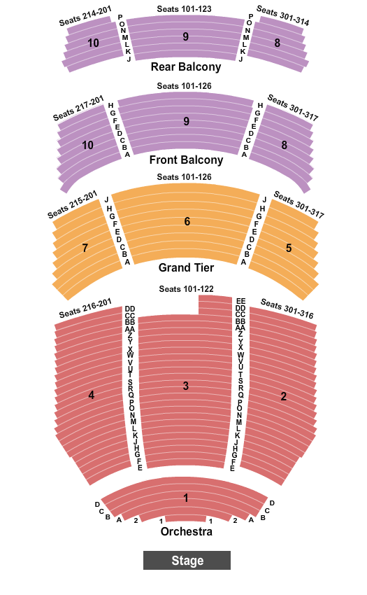 Durham Performing Arts Center seating chart