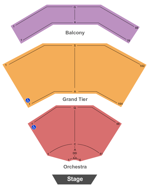 E.J. Thomas Hall seating chart