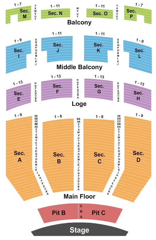 Embassy Theatre seating chart